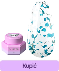 Żel do zdobień YOUARECUTE Glitter Gel 9 z niebieskimi suszonymi kwiatami